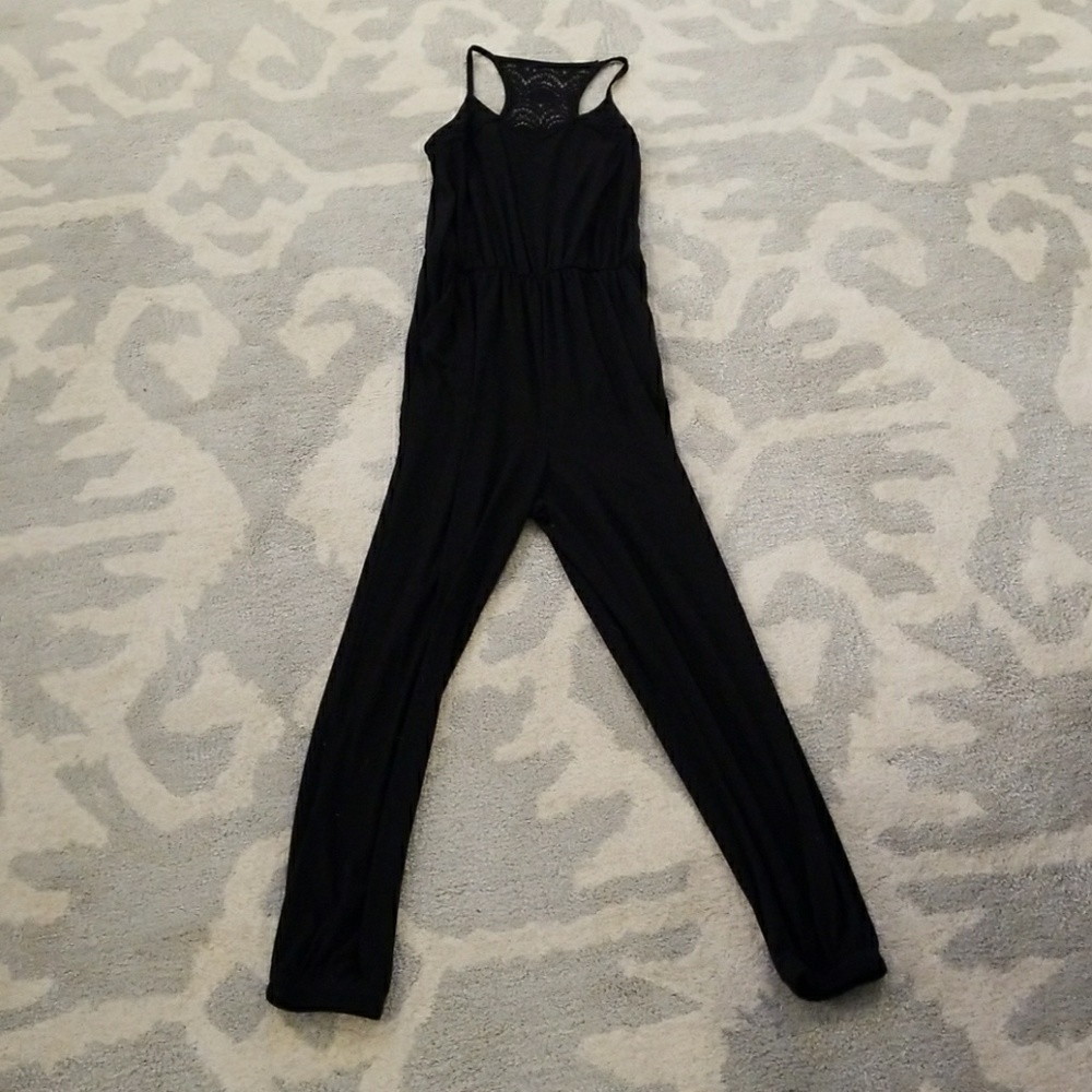 Black cuffed ankle romper
